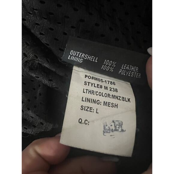 Leather Motorcycle Jacket Mens Vintage Moto Cafe Racer Biker Rider L - Picture 8 of 9